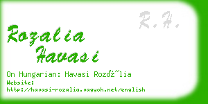 rozalia havasi business card